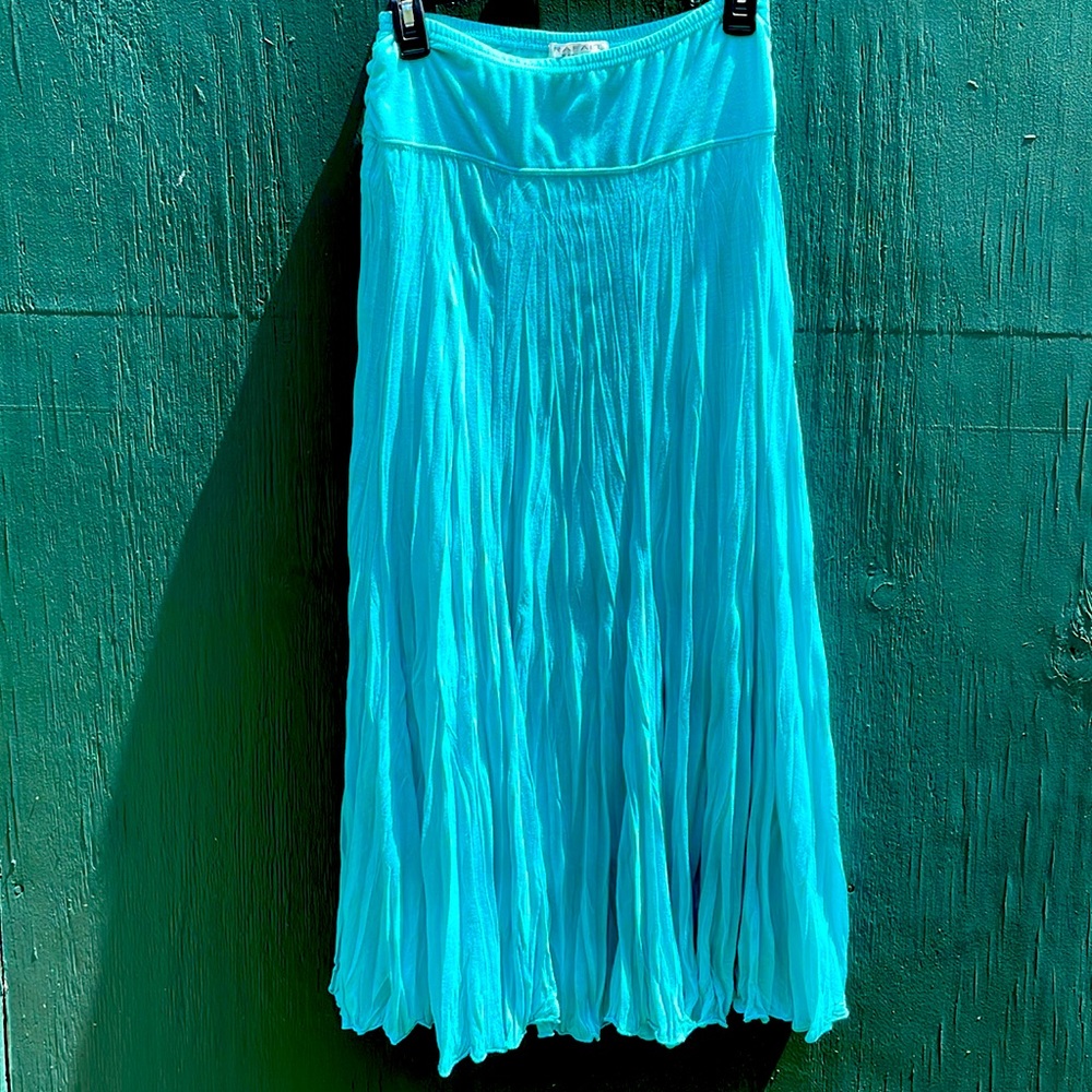 Gorgeous turquoise long summer skirt, size S, Rafael